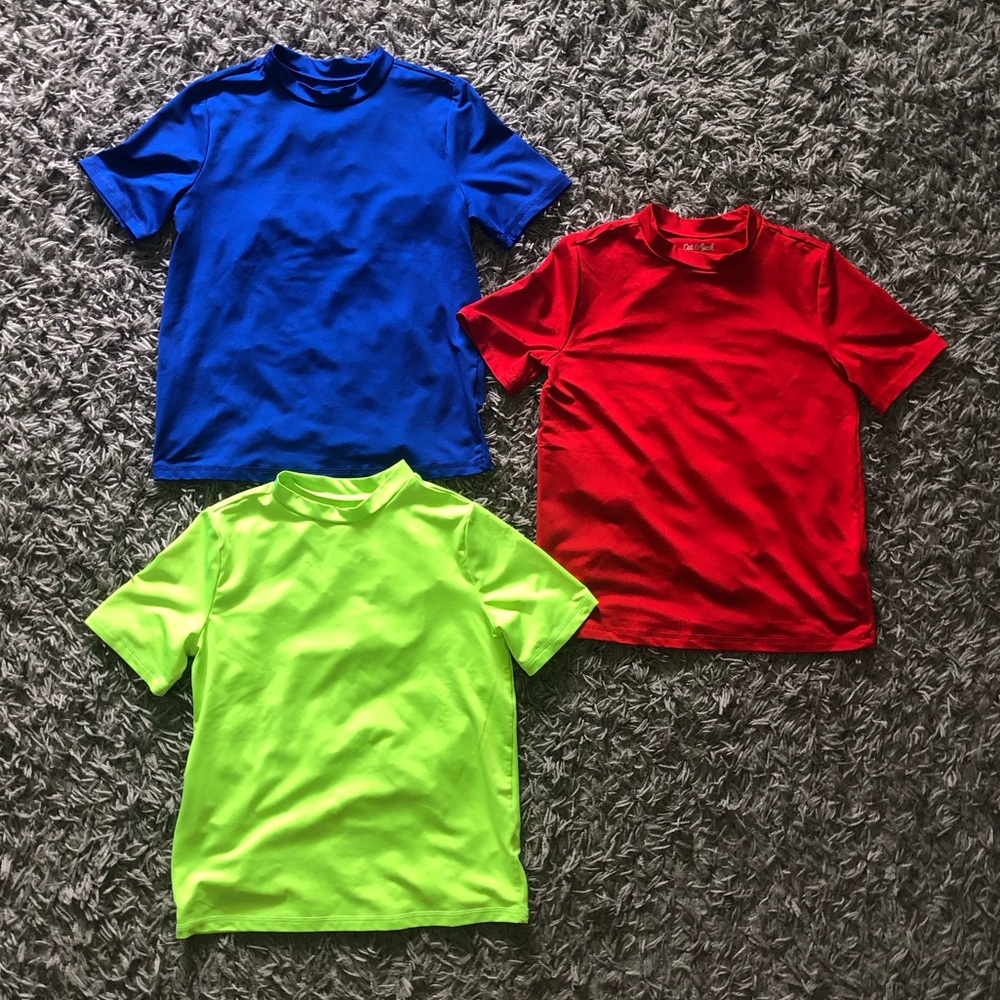 Boys Cat & Jack Short Sleeve Swim Rash Guard, Size L (10/12)